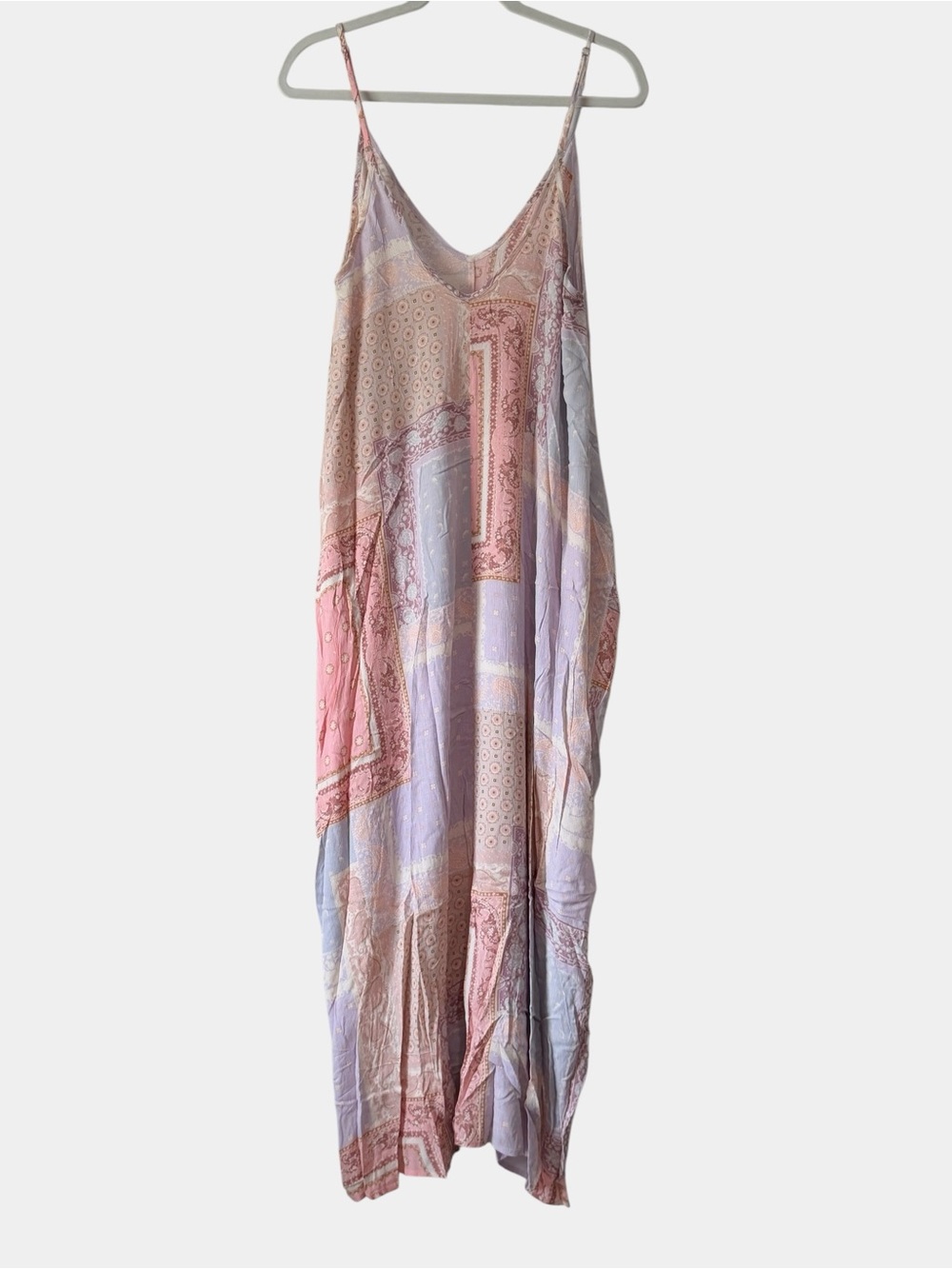 Style Rack Bohemian Patchwork Maxi Dress in Pink & Lavender